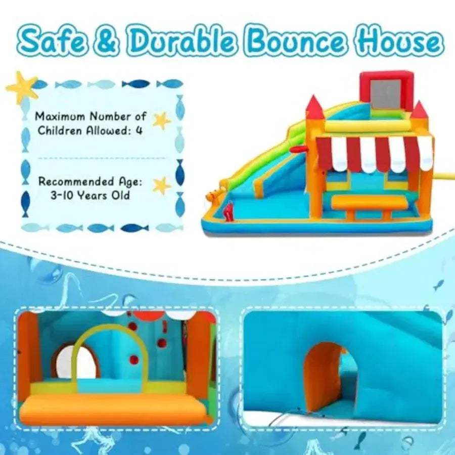  Inflatable Bounce House Water Slide With Splash Pool -  ToylandEU™
