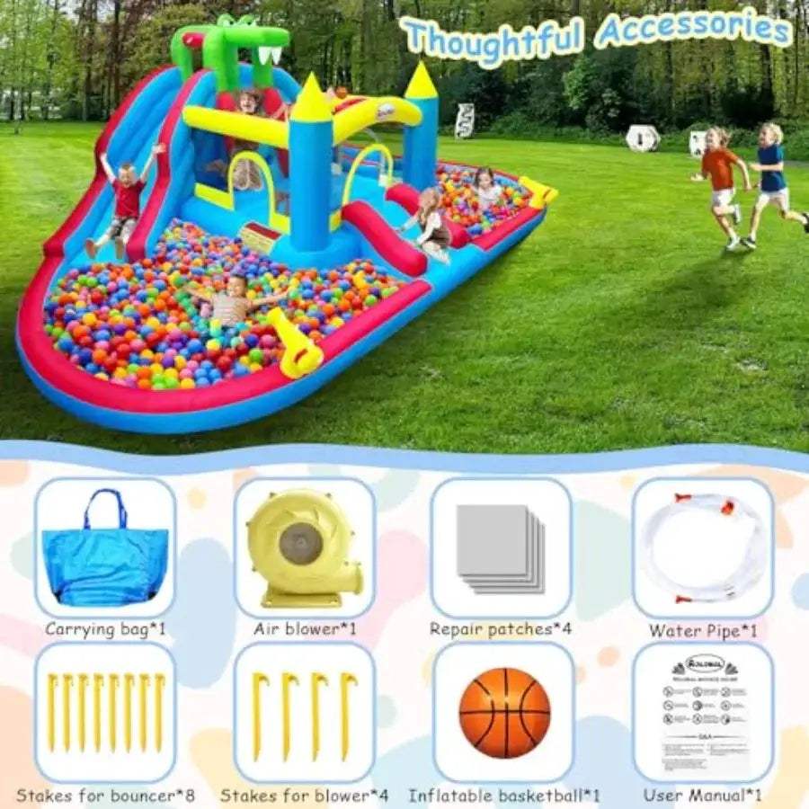  Inflatable Bounce House Water Slides Climbing Wall Safe -  ToylandEU™