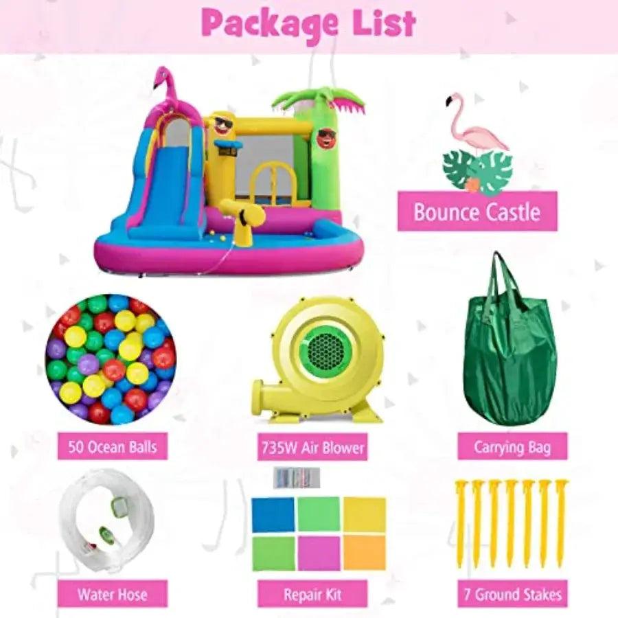  Inflatable Bounce House Waterslide Ball Pit No Electric -  ToylandEU™