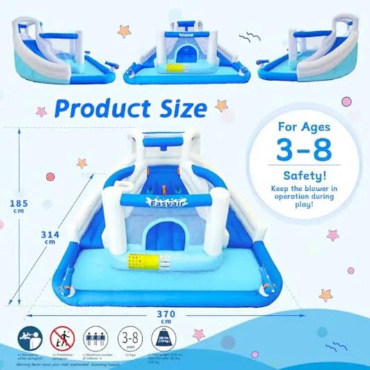  Inflatable Bounce House With Dual Water Slides Backyard -  ToylandEU™