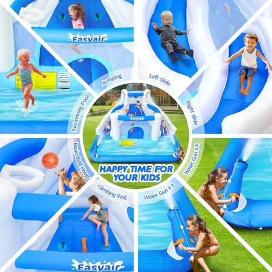 Inflatable Bounce House With Dual Water Slides For Backyard - ToylandEU