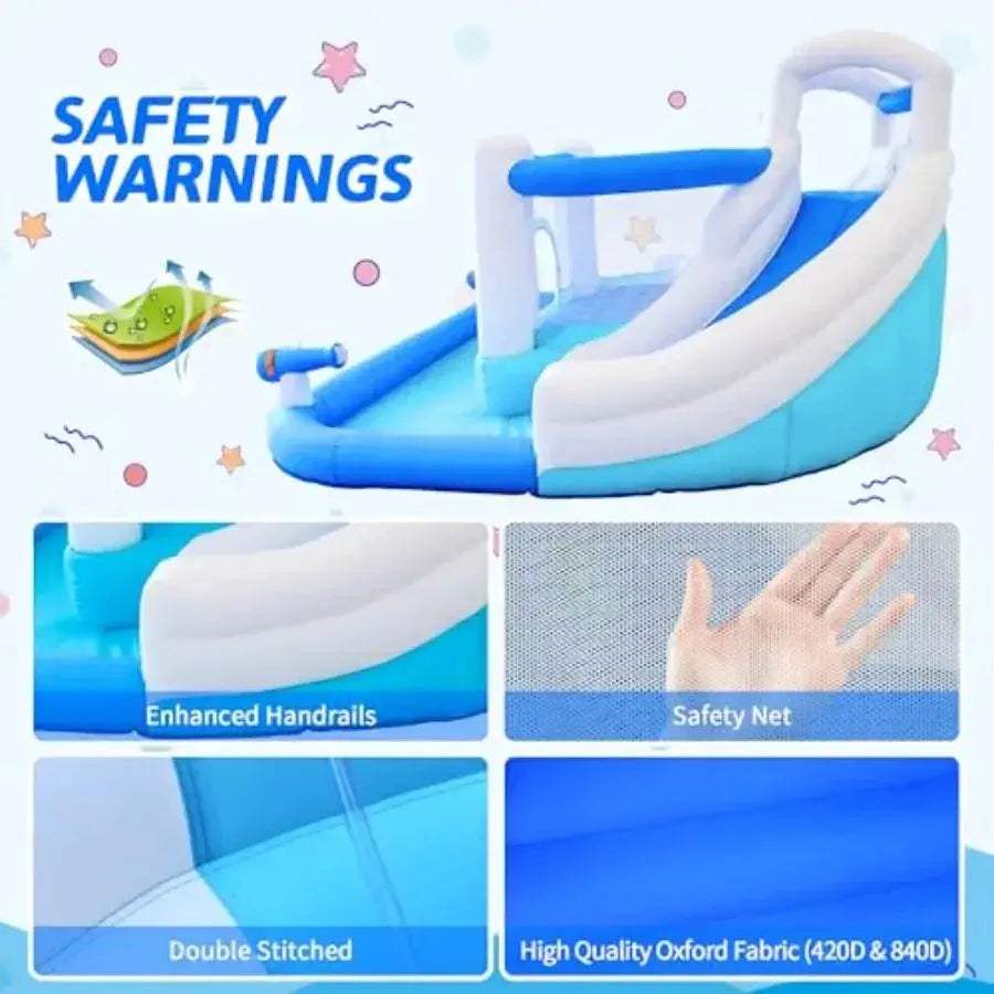 Inflatable Bounce House With Dual Water Slides For Backyard - ToylandEU