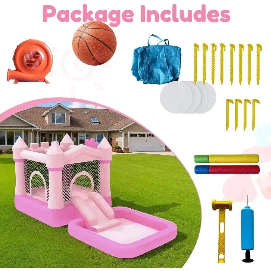 Inflatable Bounce House With Pool Slide For Water Park Safety - ToylandEU