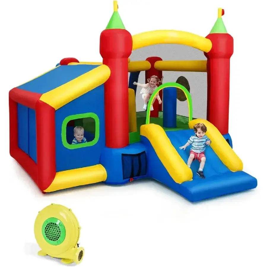 Inflatable Bounce House With Slide 6 In 1 Indoor Outdoor - ToylandEU