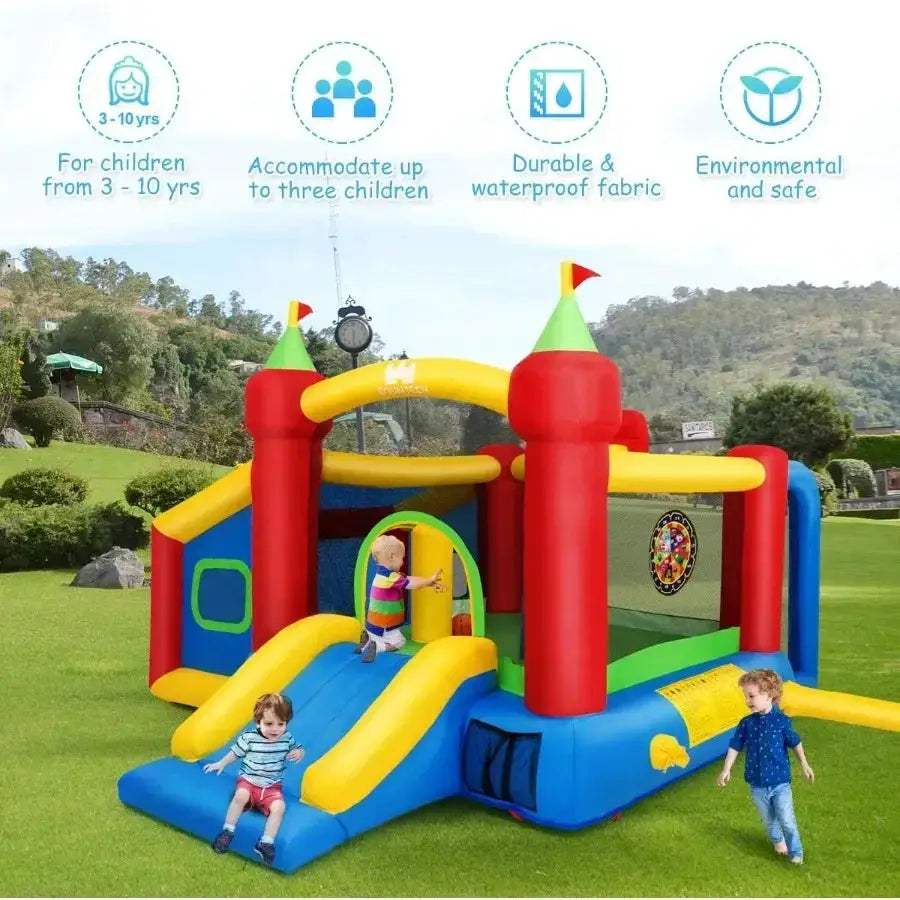 Inflatable Bounce House With Slide 6 In 1 Indoor Outdoor - ToylandEU