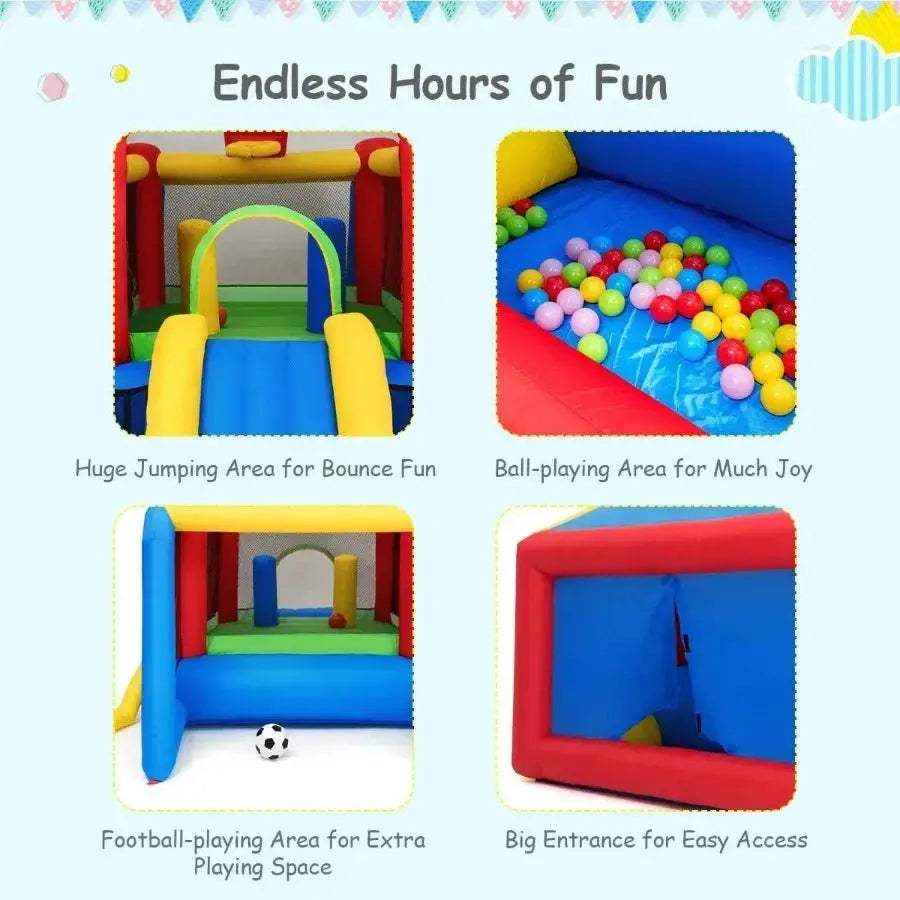 Inflatable Bounce House With Slide 6 In 1 Indoor Outdoor - ToylandEU