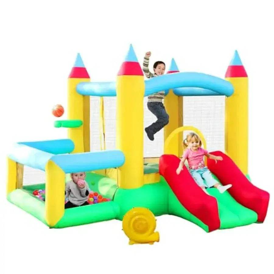 Inflatable Bounce House With Slide And Ball Pool Basketball - ToylandEU