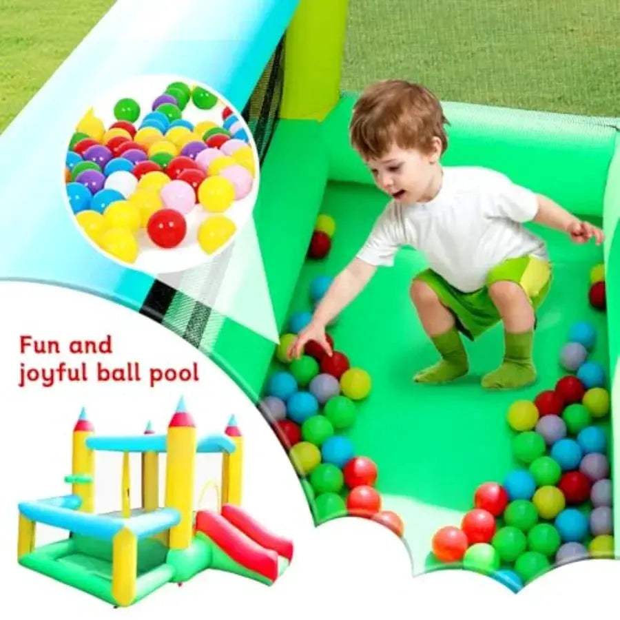 Inflatable Bounce House With Slide And Ball Pool Basketball - ToylandEU
