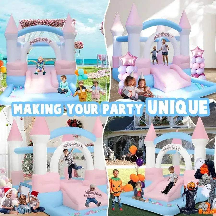 Inflatable Bounce House With Slide And Ball Pool For Kids - ToylandEU