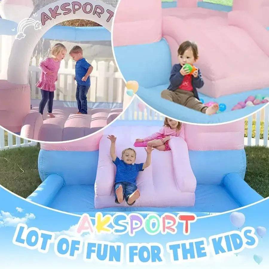 Inflatable Bounce House With Slide And Ball Pool For Kids - ToylandEU