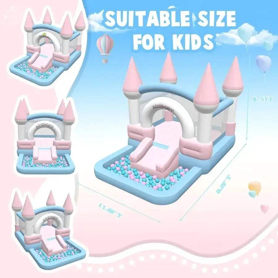 Inflatable Bounce House With Slide And Ball Pool For Kids - ToylandEU