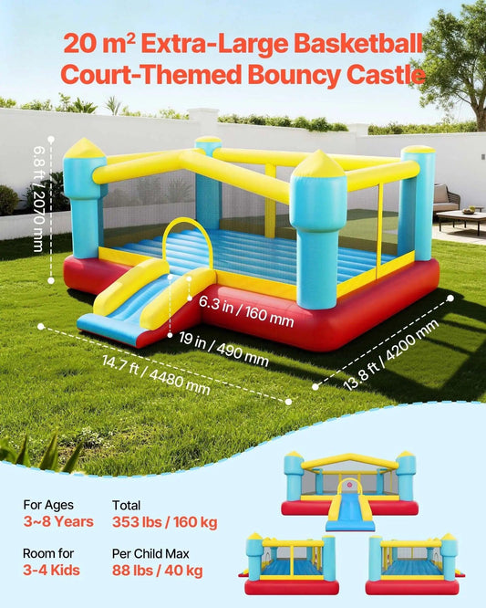  Inflatable Bounce House With Slide And Hoop Backyard Fun -  ToylandEU™