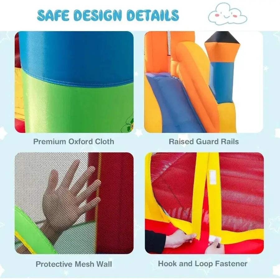 Inflatable Bounce House With Slide Climbing Wall And Basketball Rim - ToylandEU
