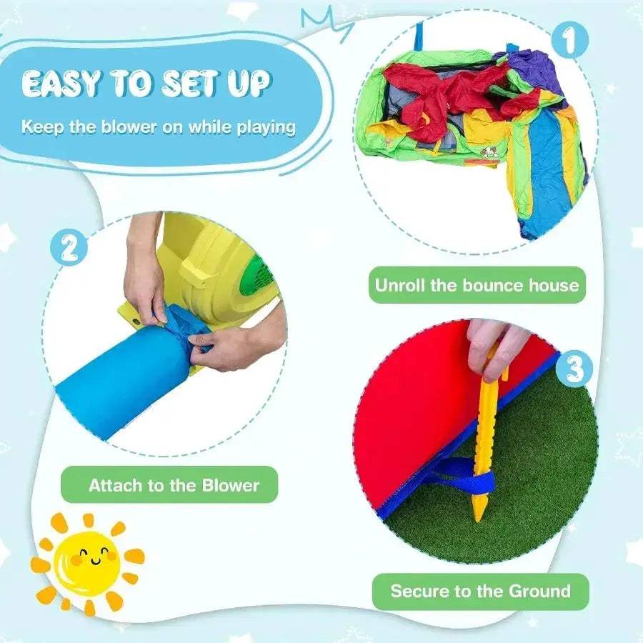 Inflatable Bounce House With Slide Climbing Wall And Basketball Rim - ToylandEU