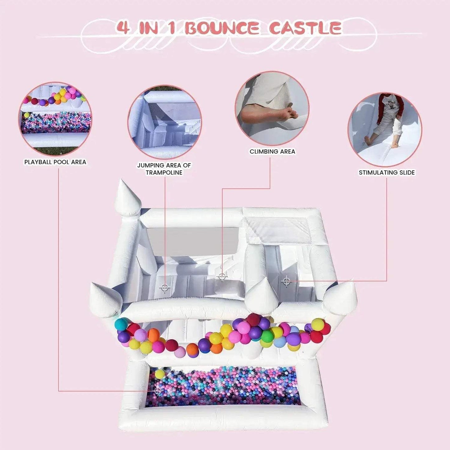 Inflatable Bounce House With Slide For Big Kids And Adults - ToylandEU