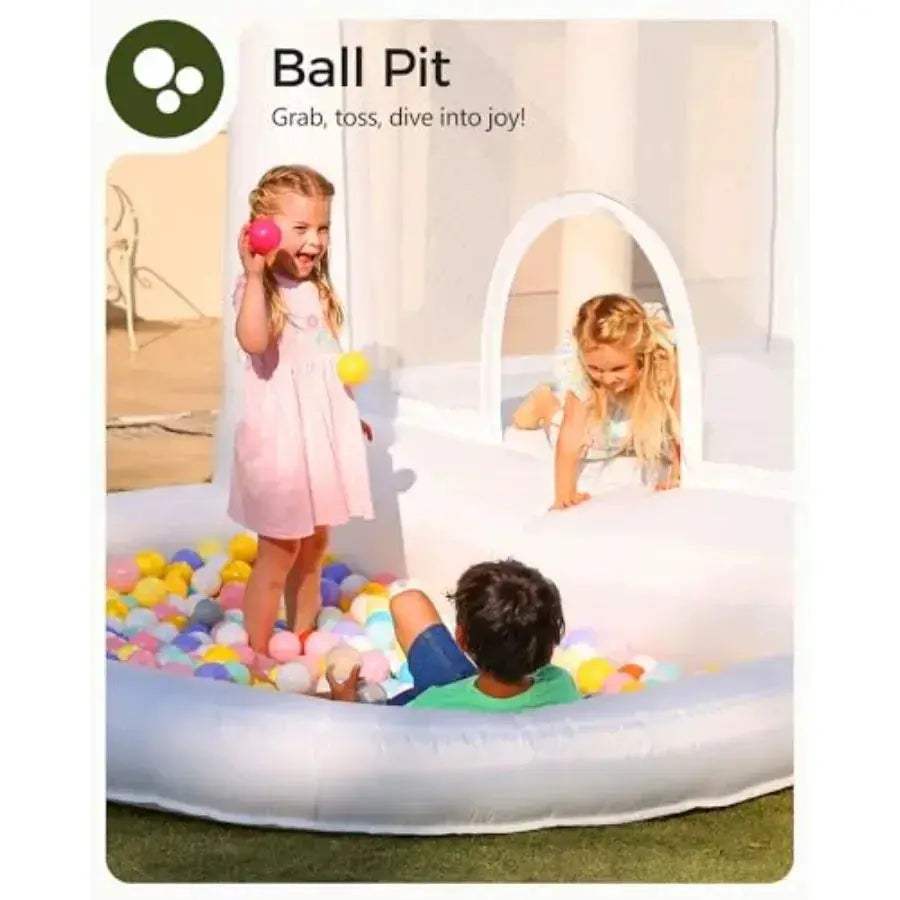 Inflatable Bounce House With Slide For Kids 8x8 Compact - ToylandEU
