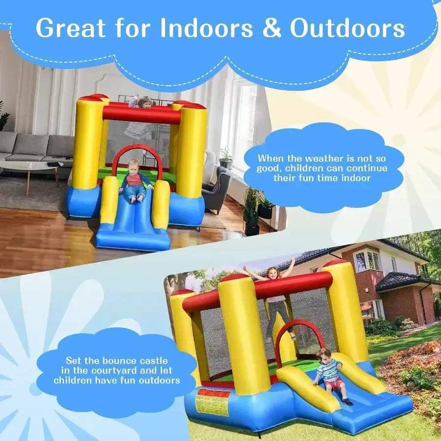 Inflatable Bounce House With Slide For Outdoor Fun - ToylandEU