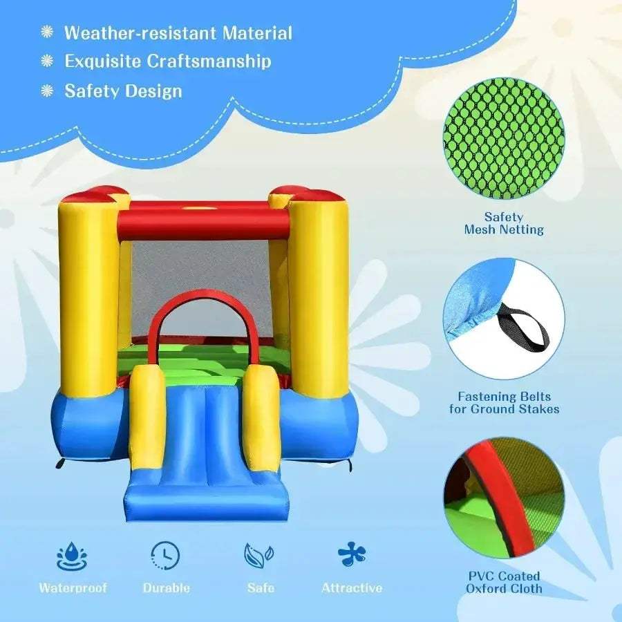 Inflatable Bounce House With Slide For Outdoor Fun - ToylandEU