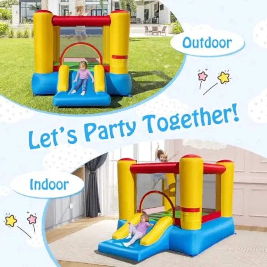 Inflatable Bounce House With Slide For Toddlers Indoor Outdoor Jumping - ToylandEU