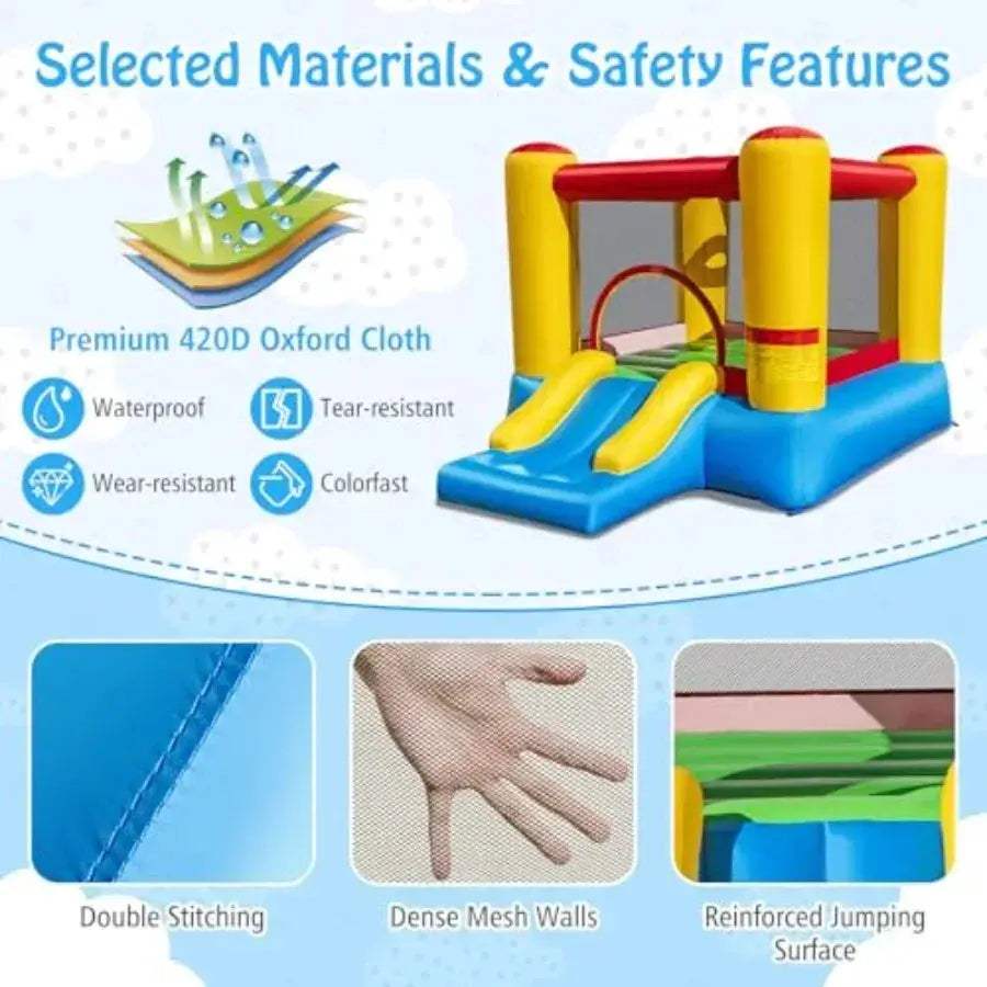 Inflatable Bounce House With Slide For Toddlers Indoor Outdoor Jumping - ToylandEU