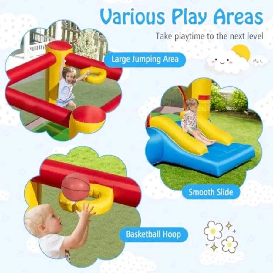Inflatable Bounce House With Slide For Toddlers Indoor Outdoor Jumping - ToylandEU