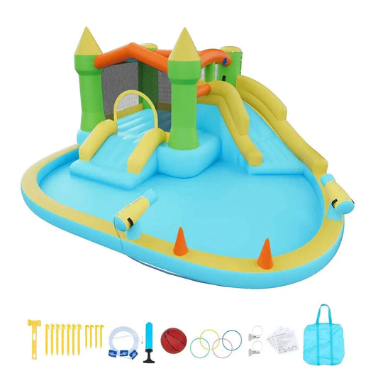  Inflatable Bounce House Water Slide And Basketball Hoop -  ToylandEU™