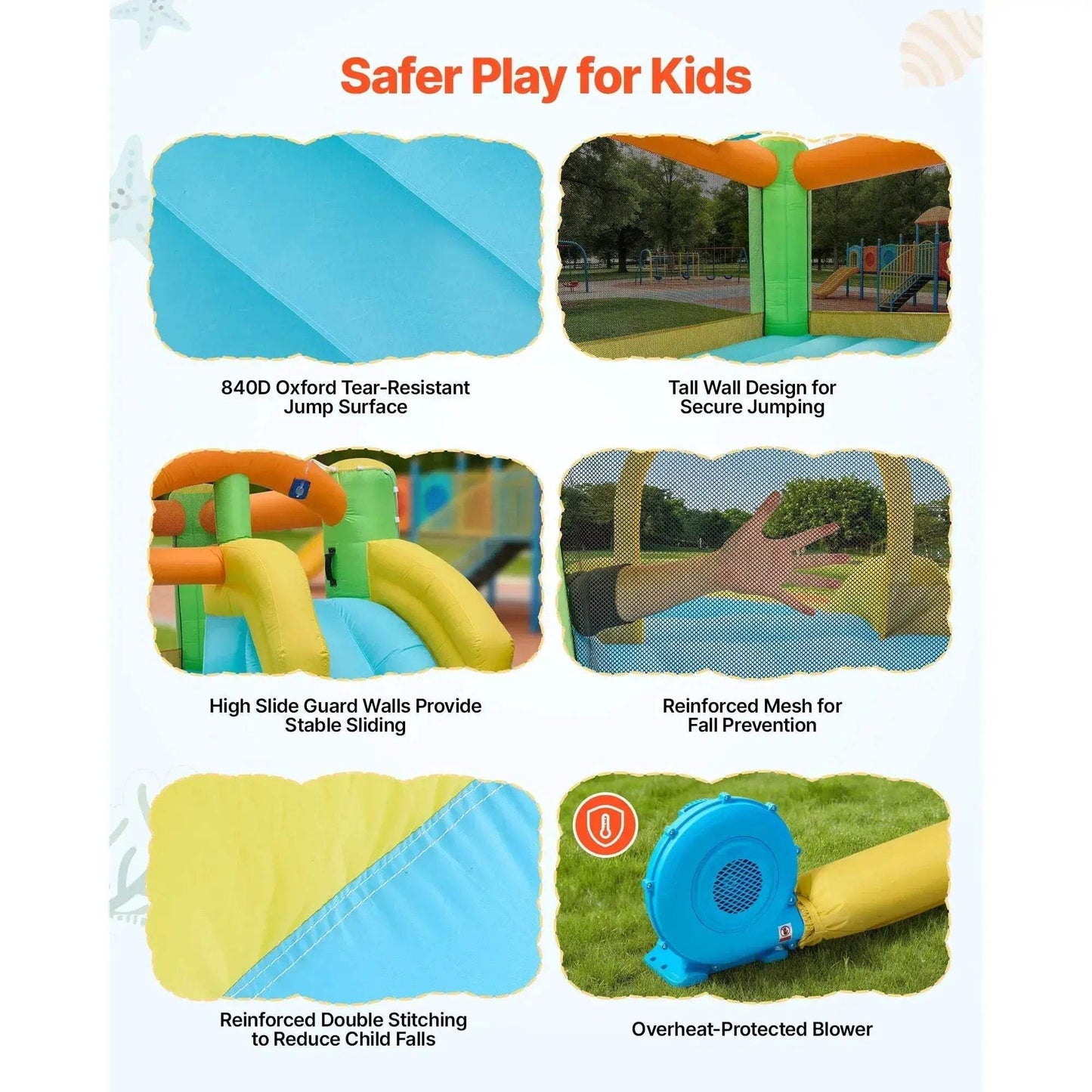 Inflatable Bounce House With Water Slide And Basketball Hoop - ToylandEU