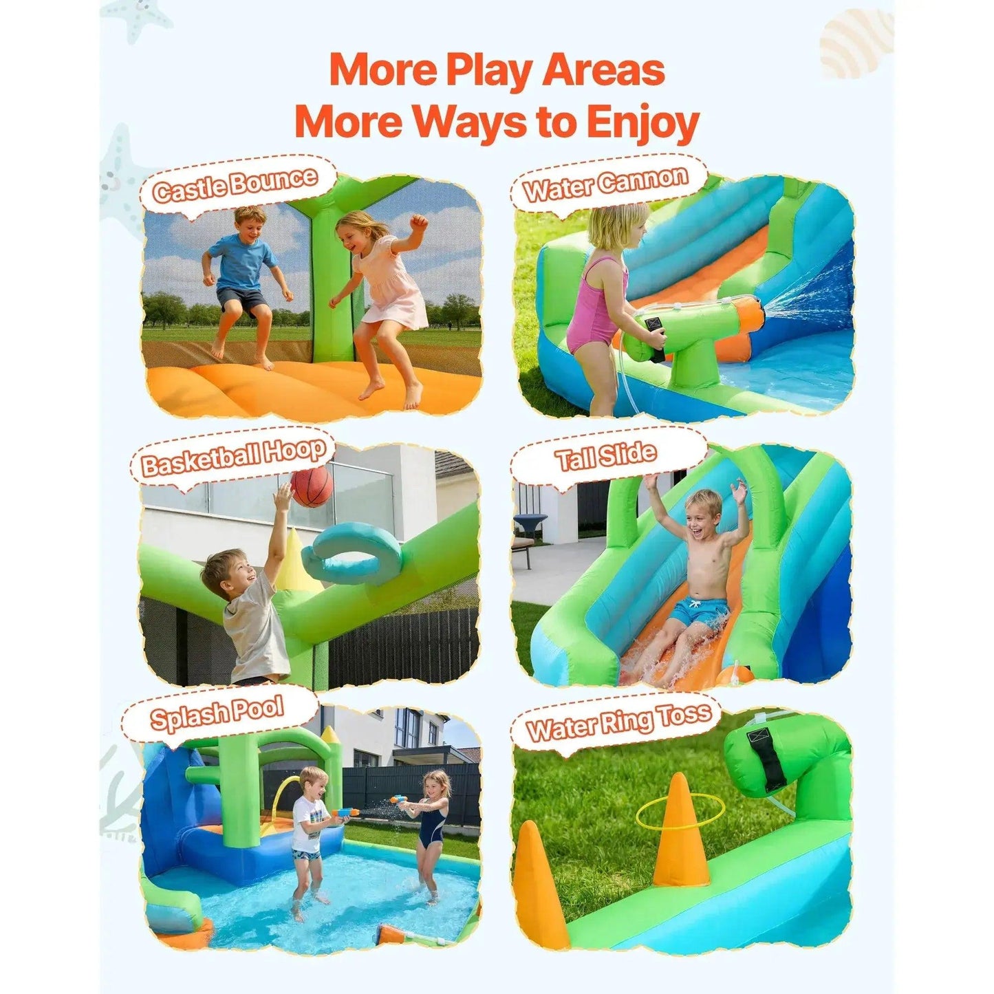  Inflatable Bounce House With Water Slide Backyard Fun -  ToylandEU™