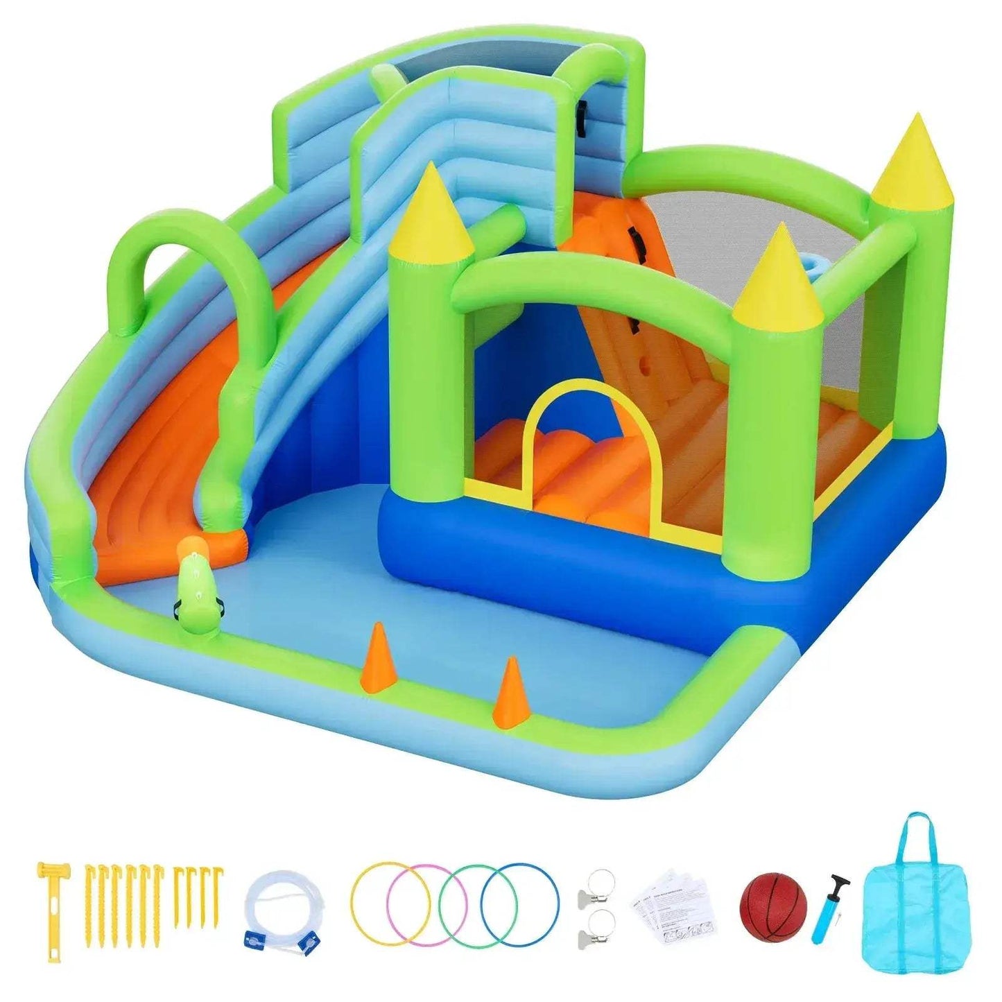 Inflatable Bounce House With Water Slide For Backyard Fun - ToylandEU