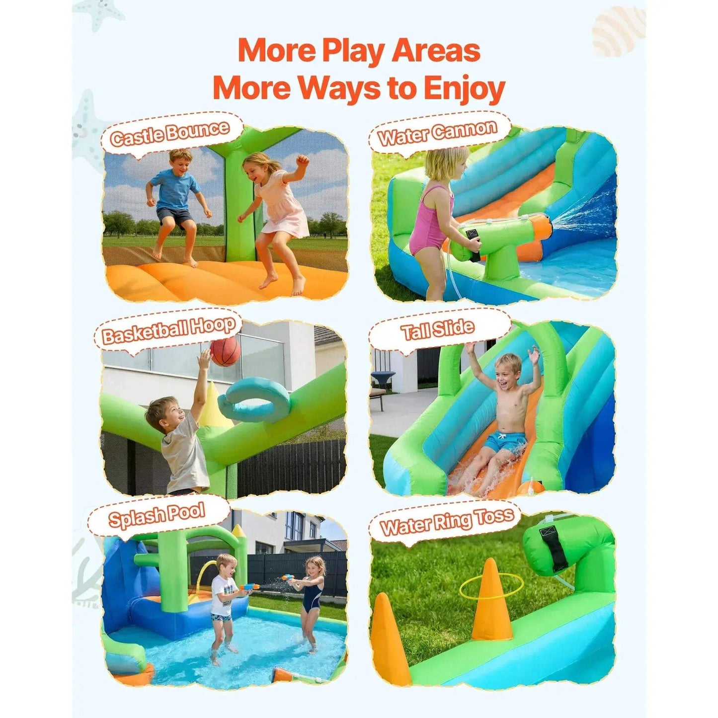 Inflatable Bounce House With Water Slide For Backyard Fun - ToylandEU