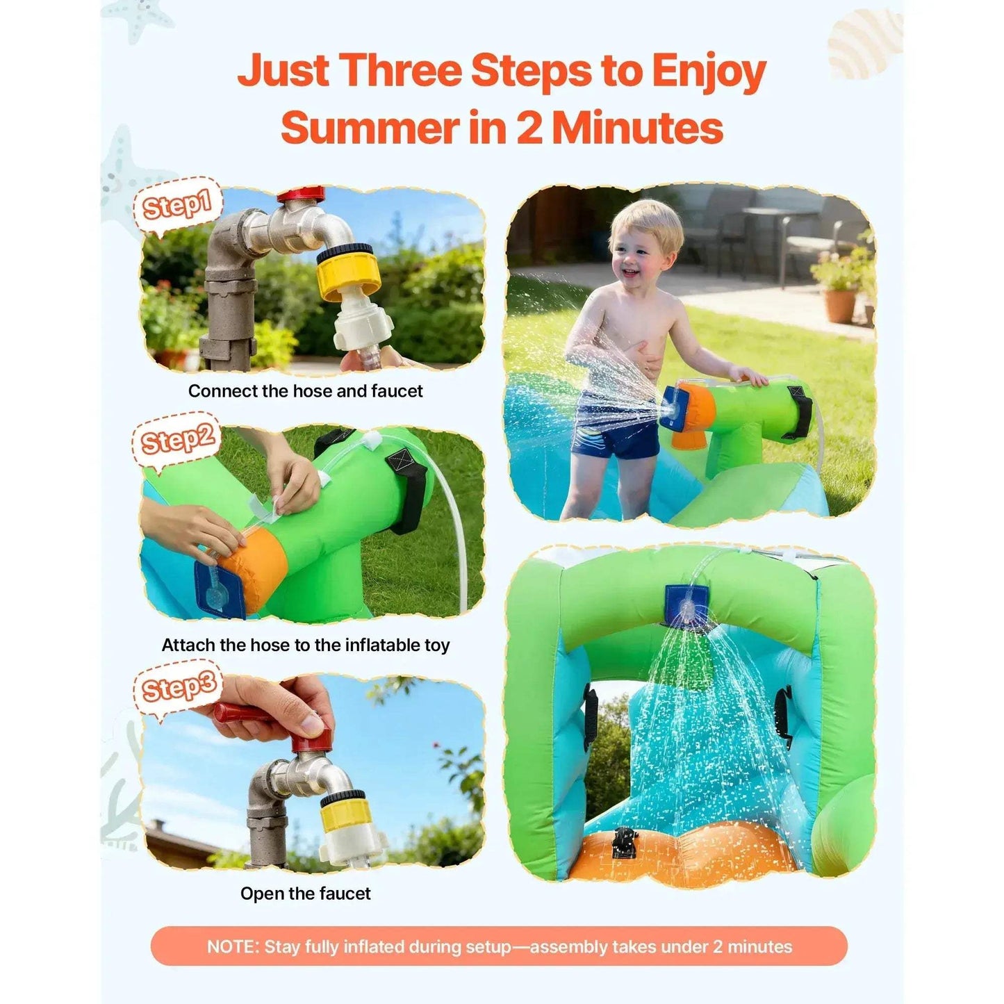 Inflatable Bounce House With Water Slide For Backyard Fun - ToylandEU