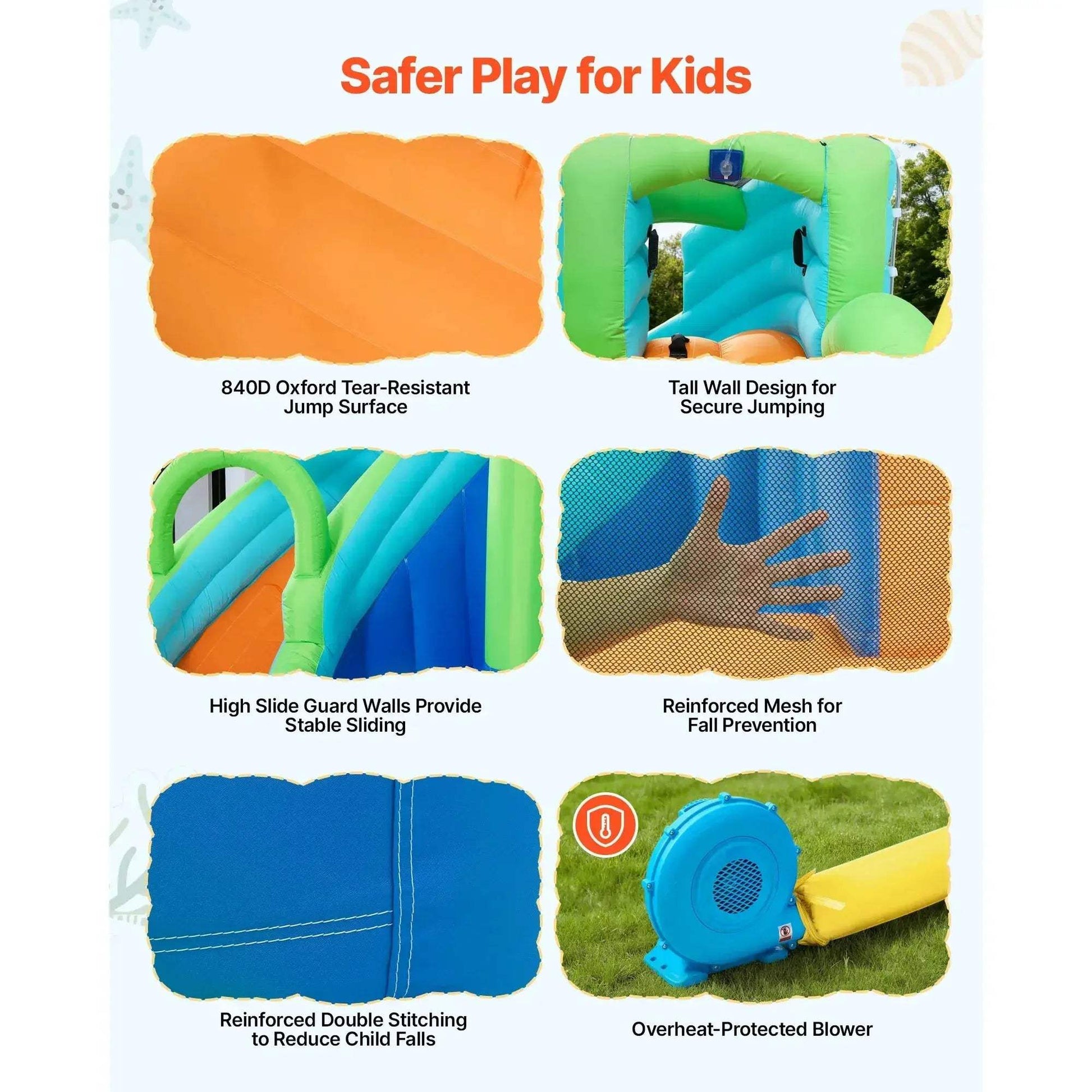 Inflatable Bounce House With Water Slide For Backyard Fun - ToylandEU