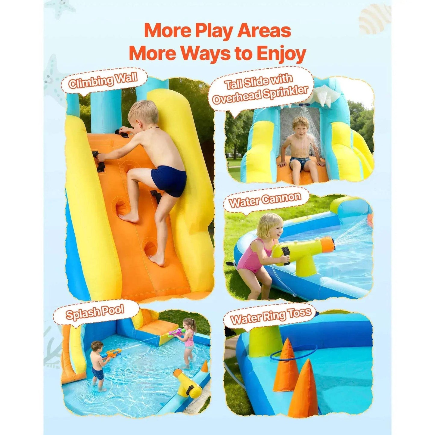 Inflatable Bounce House With Water Slide For Backyard Fun - ToylandEU