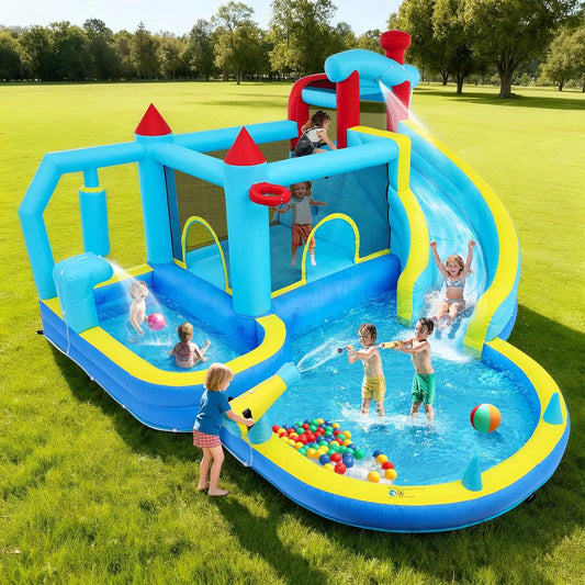  Inflatable Bounce House With Water Slide Outdoor Fun -  ToylandEU™