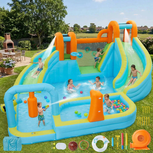  Inflatable Bounce House With Water Slide Ten In One -  ToylandEU™