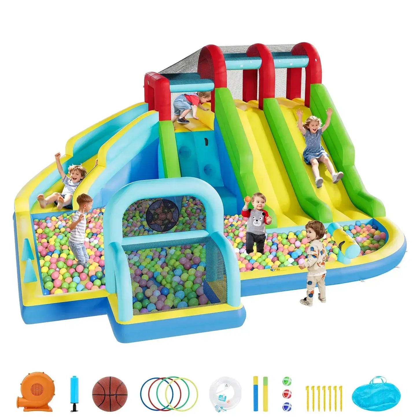 Inflatable Bounce House With Water Slides For Backyard Fun - ToylandEU