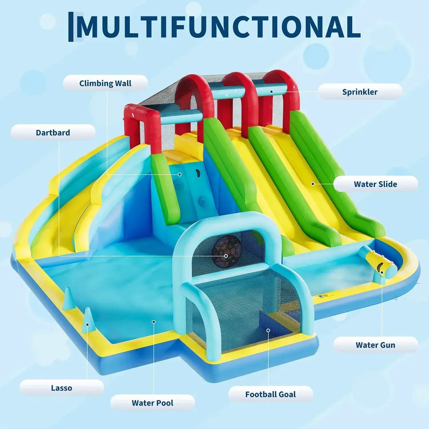 Inflatable Bounce House With Water Slides For Backyard Fun - ToylandEU