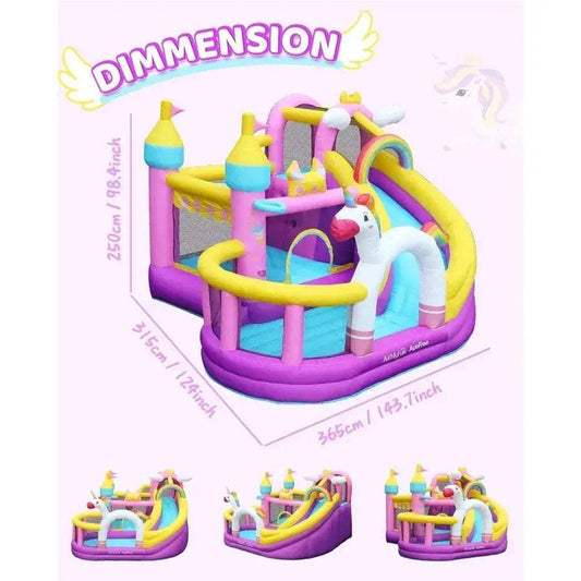  Inflatable Bounce House Safe With Wide Slide Ball Pit -  ToylandEU™