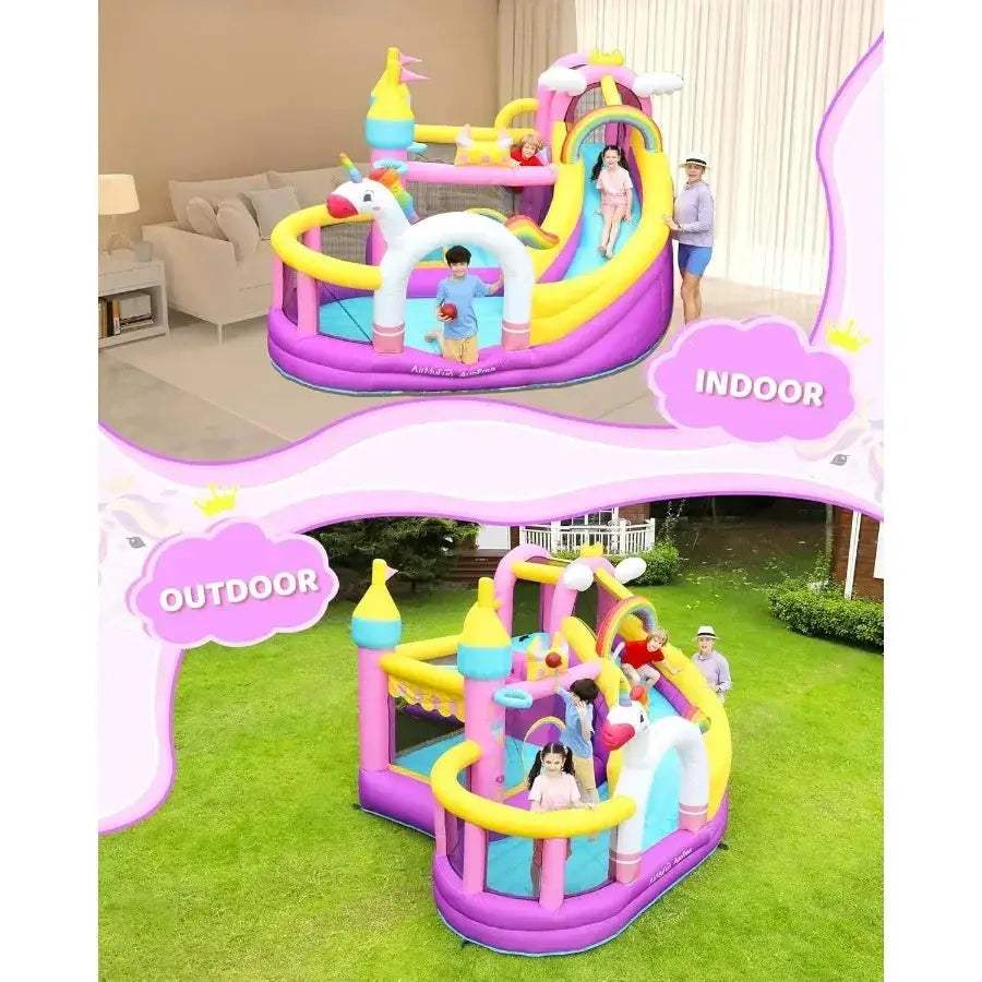 Inflatable Bounce House With Wide Slide And Ball Pit - ToylandEU