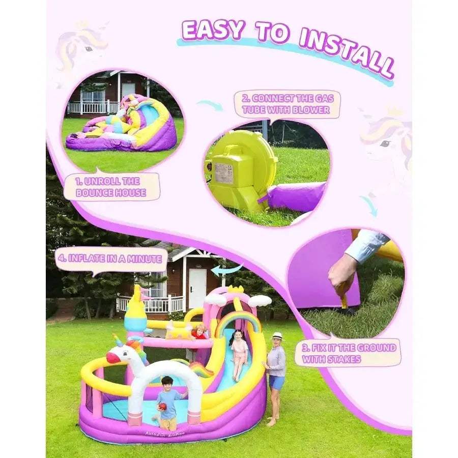 Inflatable Bounce House With Wide Slide And Ball Pit - ToylandEU