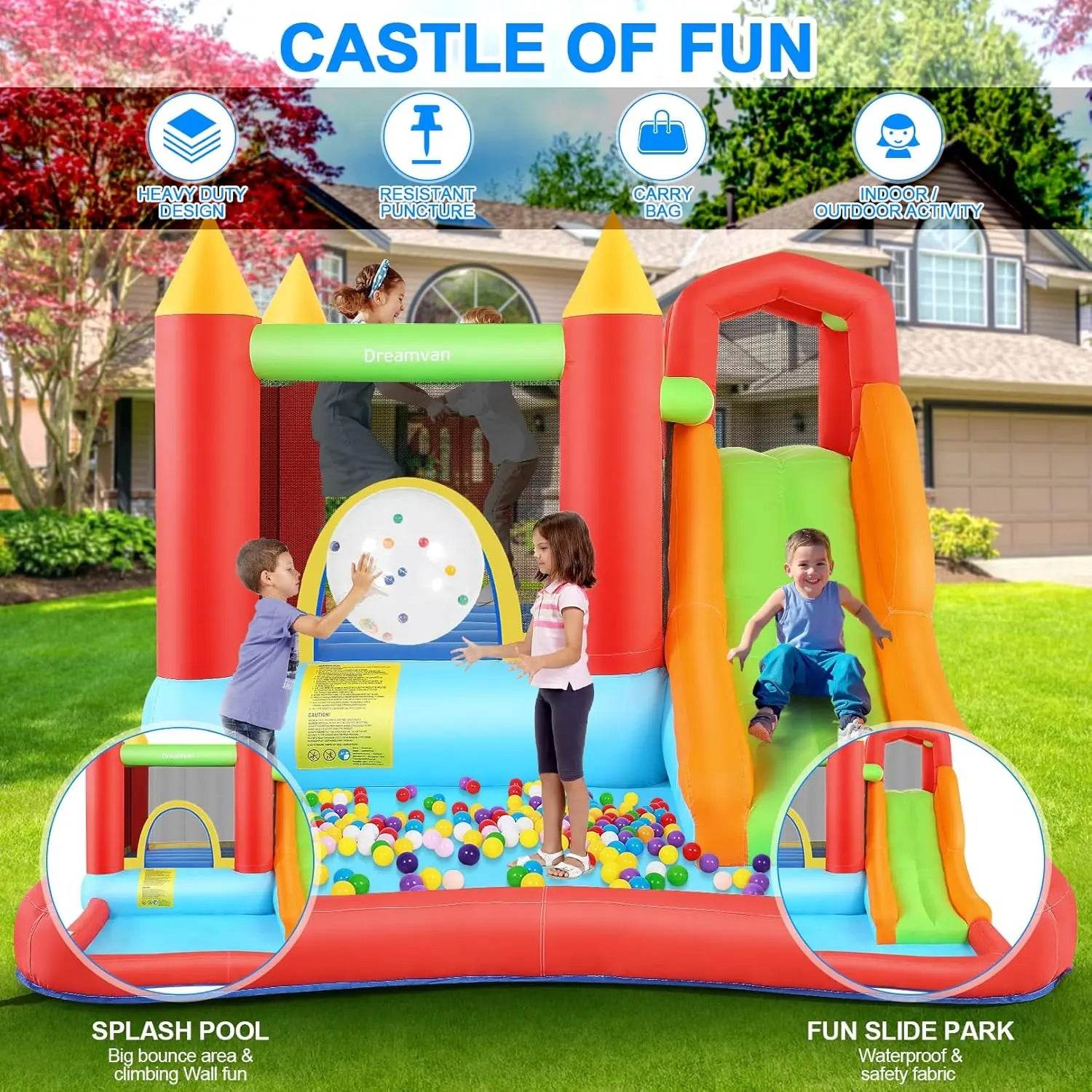 Inflatable Bounce House for Kid Gifts 13 x 12ft Slide - ToylandEU