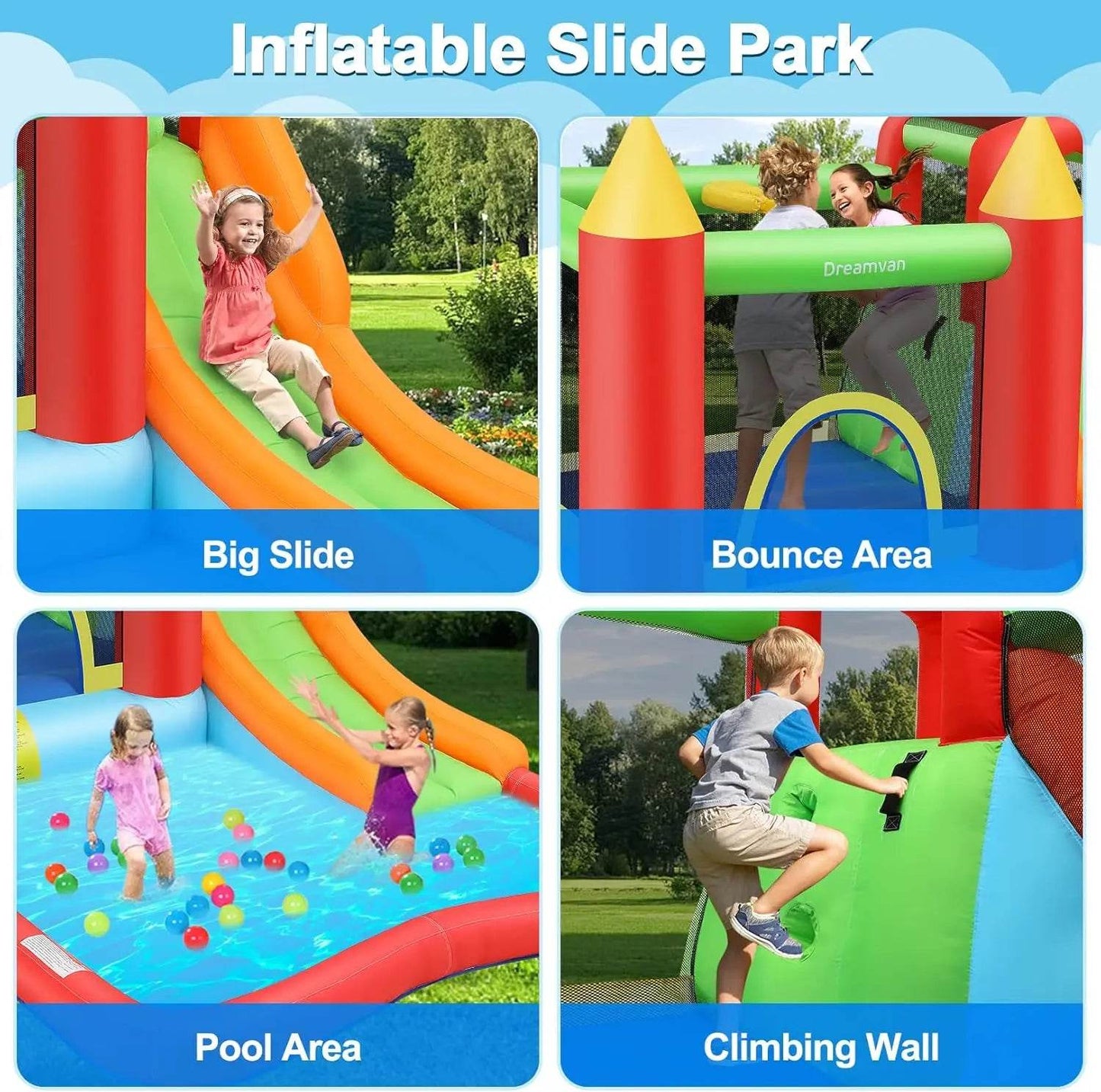 Inflatable Bounce House for Kid Gifts 13 x 12ft Slide - ToylandEU