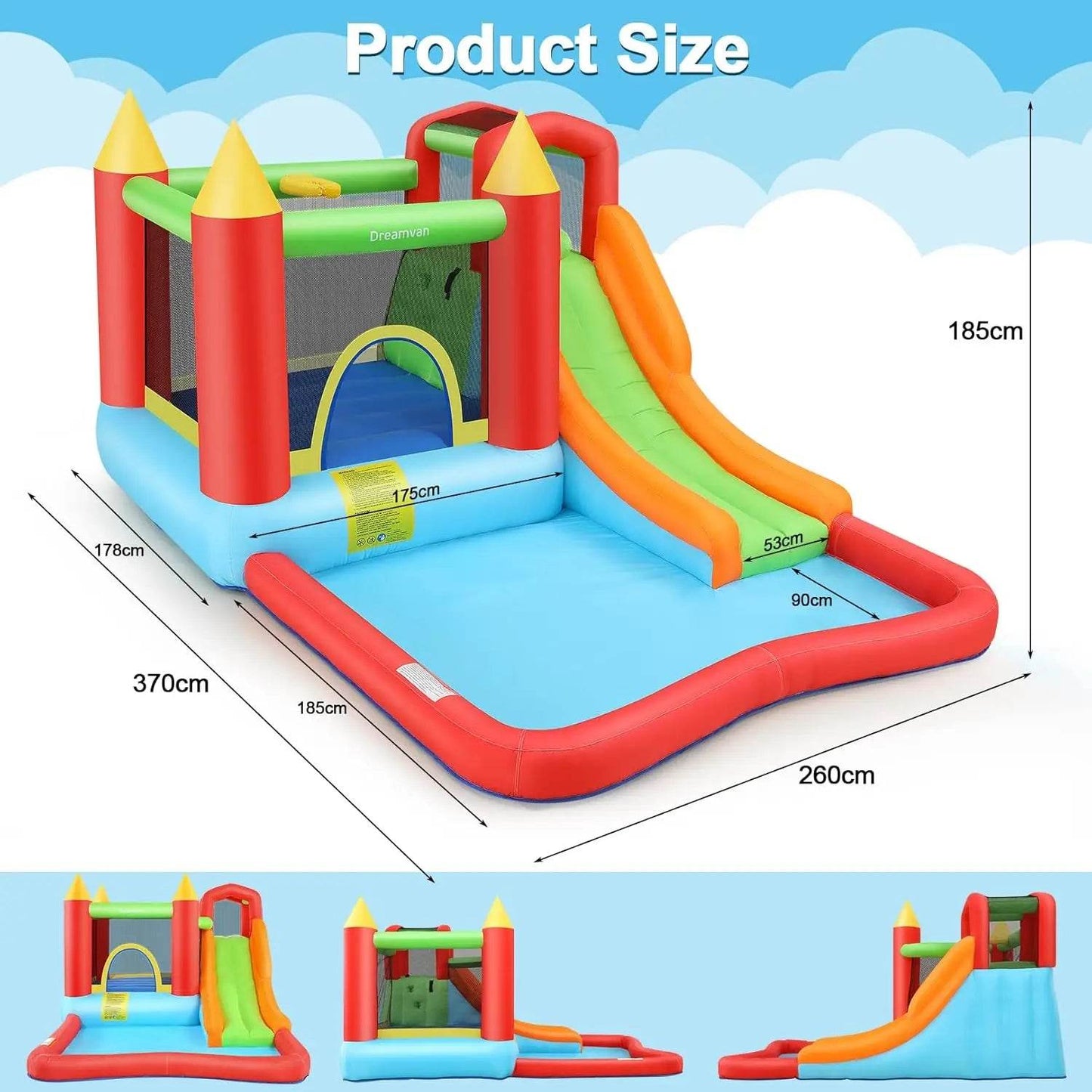 Inflatable Bounce House for Kid Gifts 13 x 12ft Slide - ToylandEU