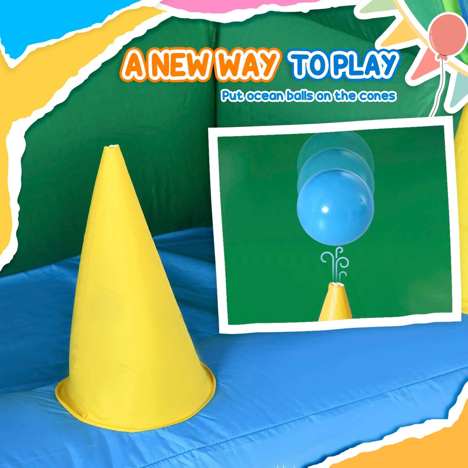 Inflatable Bounce House for Kids with Water Gun and Climbing Wall - ToylandEU