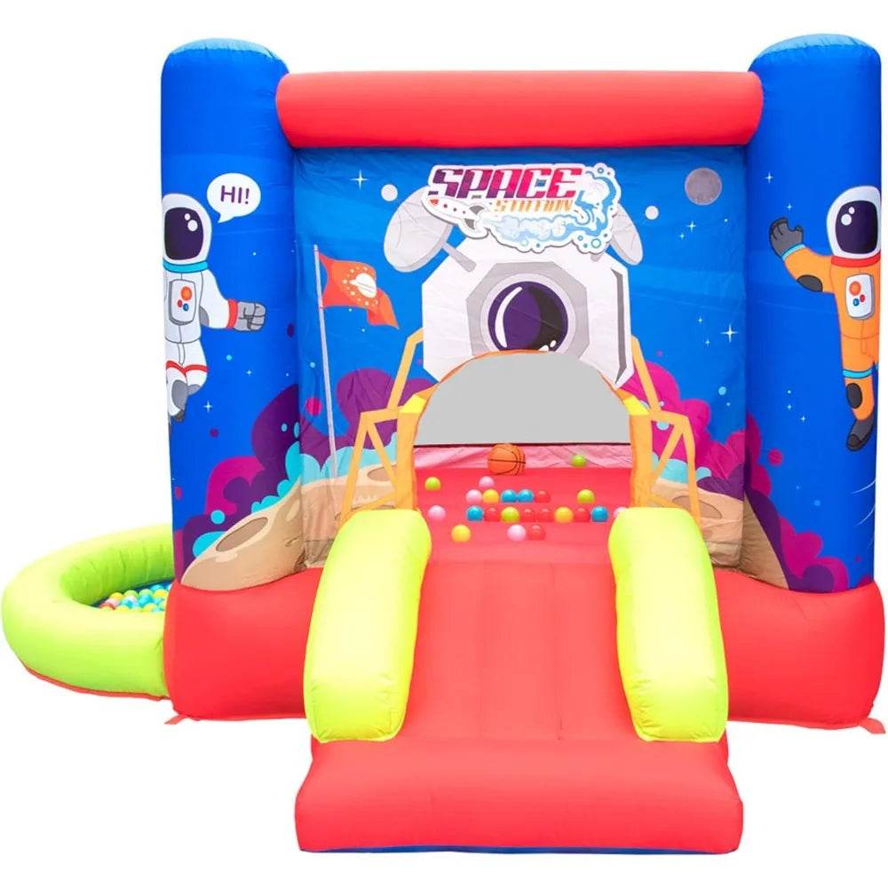 Inflatable Bounce House with Slide and Wave Pool for Kids - ToylandEU