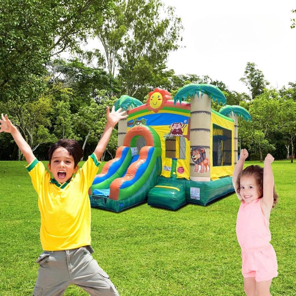 Inflatable Bounce House with Slide for Kids - Jungle Castle Bouncer - ToylandEU