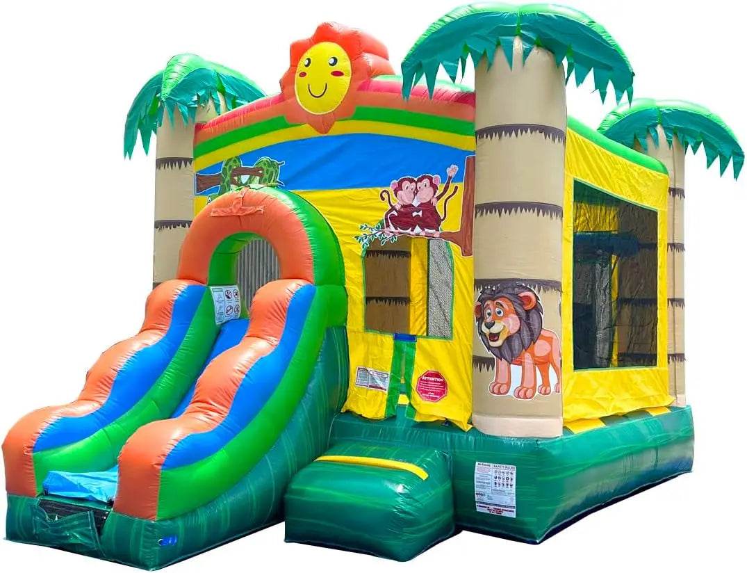 Inflatable Bounce House with Slide for Kids - Jungle Castle Bouncer - ToylandEU