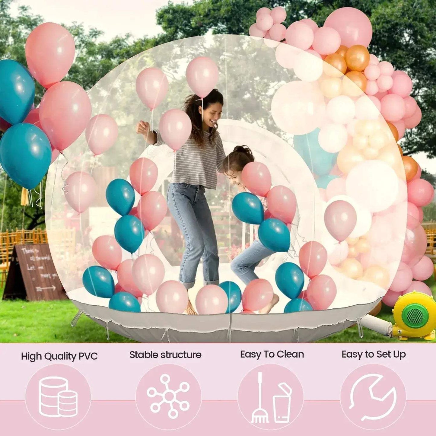 Inflatable Bubble House Castle With 750W Blower For Kids - ToylandEU