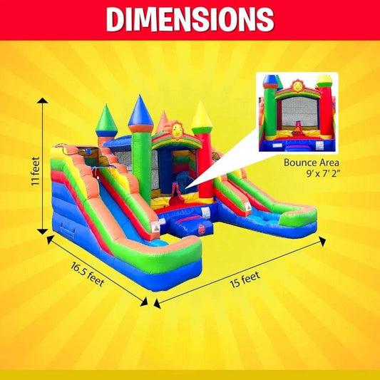 Inflatable Castle Inflatable Bounce and Double Slide Combo Unit - ToylandEU