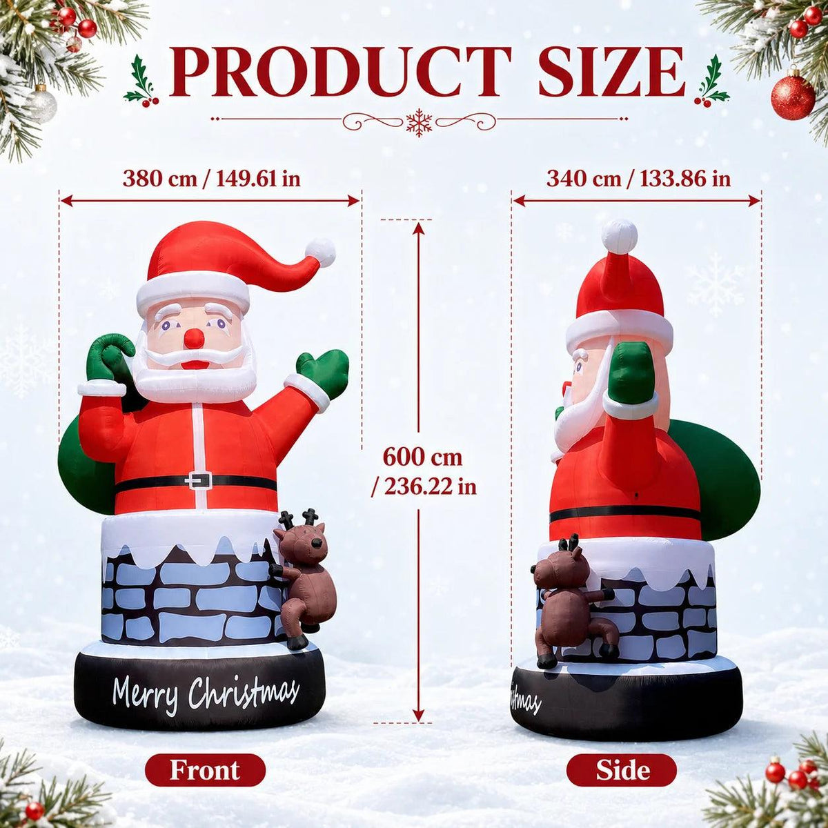 Inflatable Christmas Chimney | 20 Feet Tall | Toylandeu™
